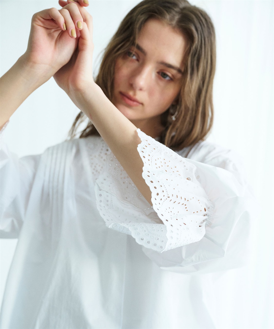 N.O.R.C カットワーク刺繍ボリュームスリーブブラウス_sub_20