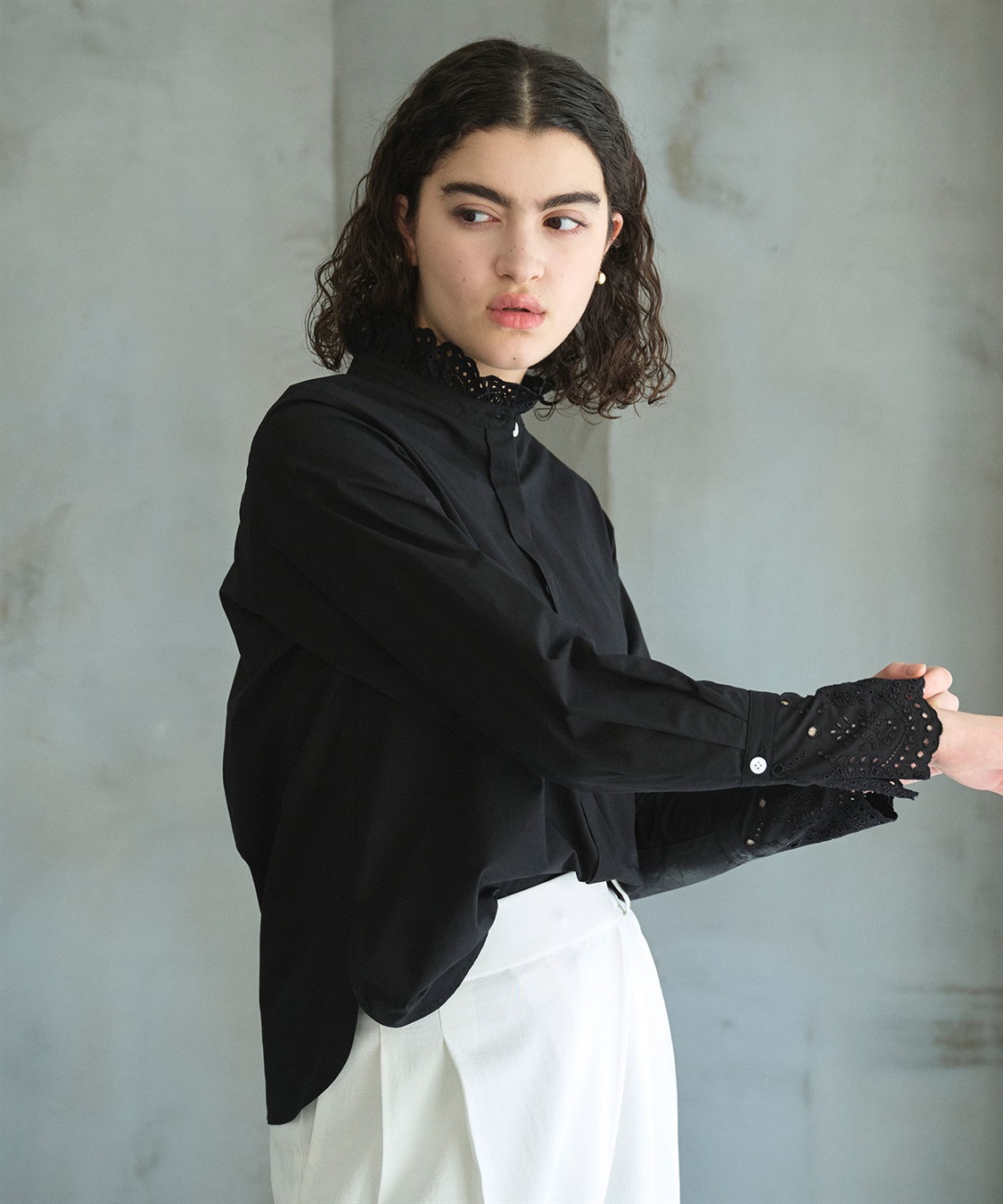 N.O.R.C カットワーク刺繍フリルシャツ_sub_6