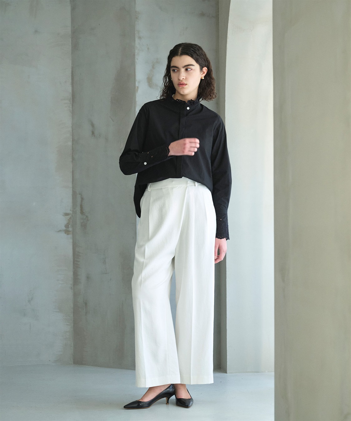 N.O.R.C カットワーク刺繍フリルシャツ_sub_7