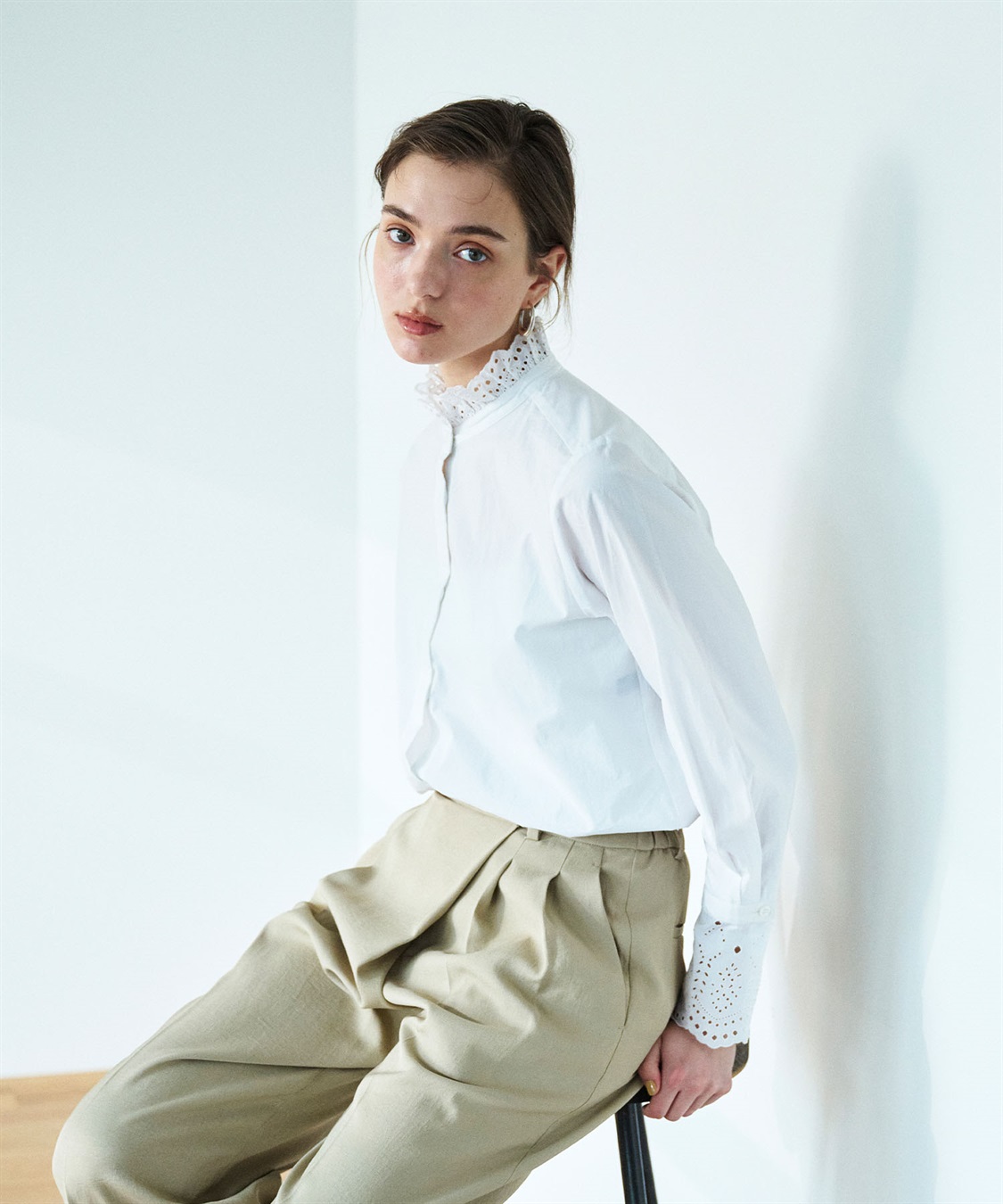 N.O.R.C カットワーク刺繍フリルシャツ_sub_13