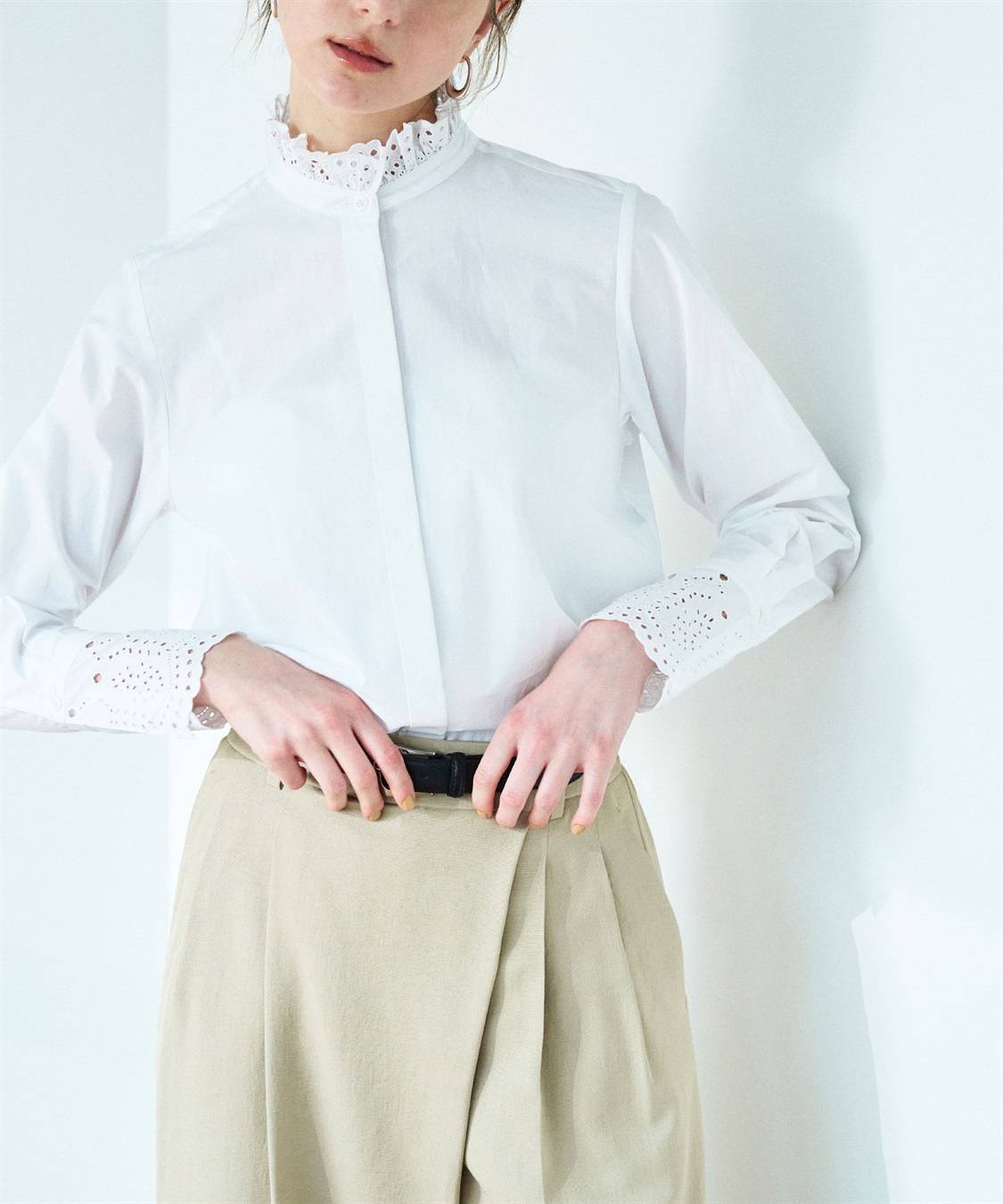 N.O.R.C カットワーク刺繍フリルシャツ_sub_18