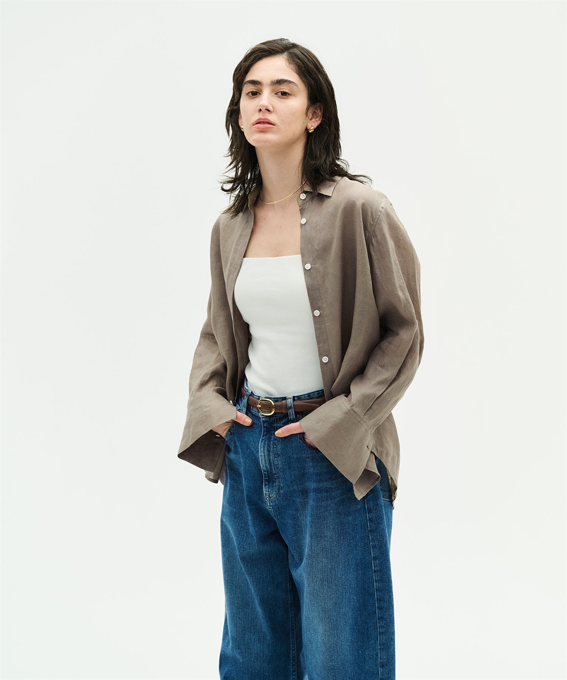 N.O.R.C 【フレンチリネン】ガールフレンドシャツ_sub_1