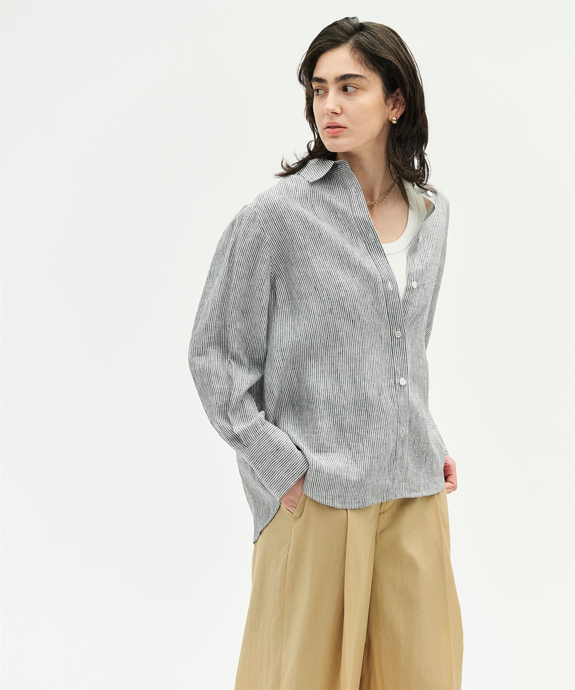 N.O.R.C 【フレンチリネン】ガールフレンドシャツ_sub_3