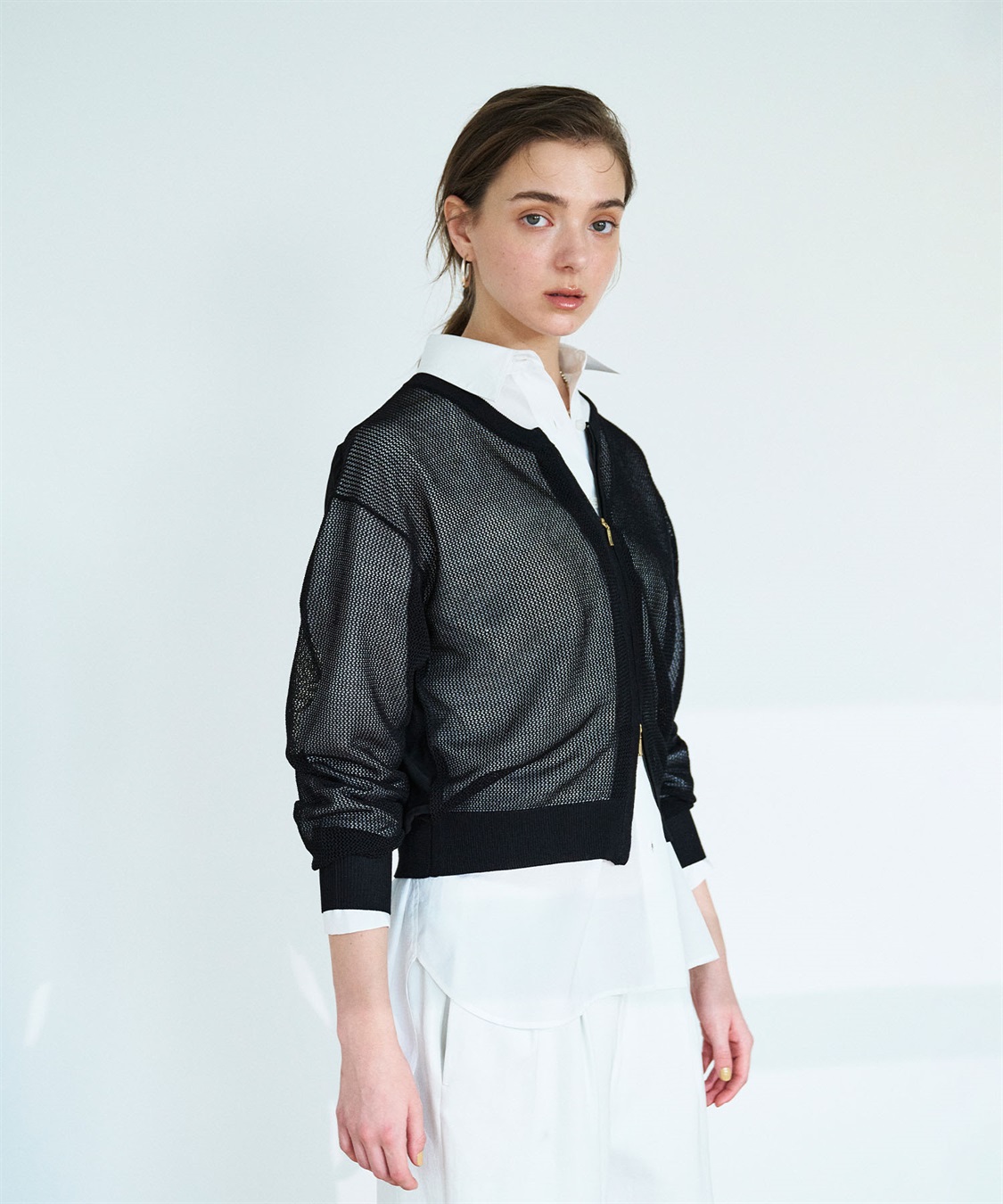 N.O.R.C メッシュニットシフォンコンビブルゾン_sub_5