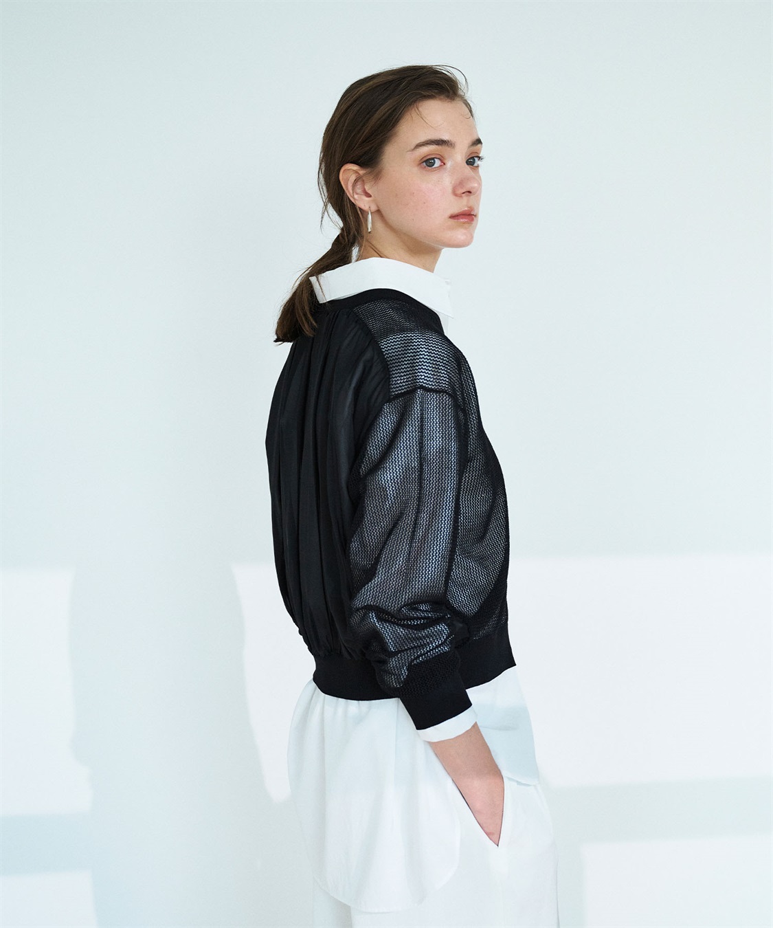 N.O.R.C メッシュニットシフォンコンビブルゾン_sub_6