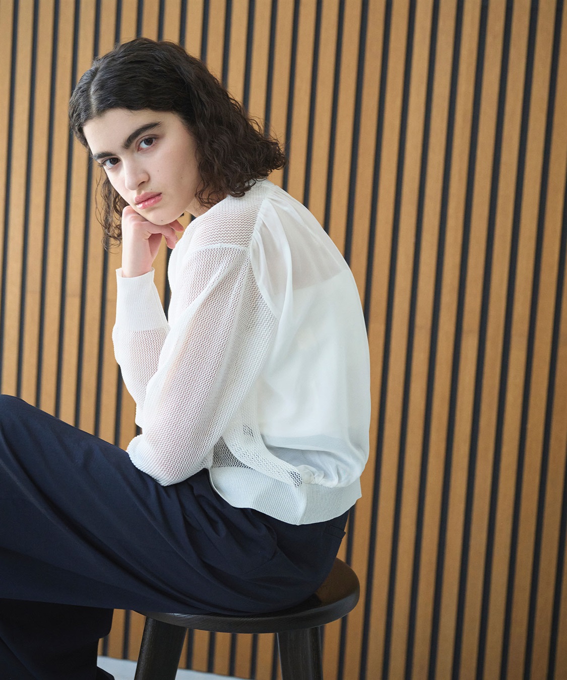 N.O.R.C メッシュニットシフォンコンビブルゾン_sub_9