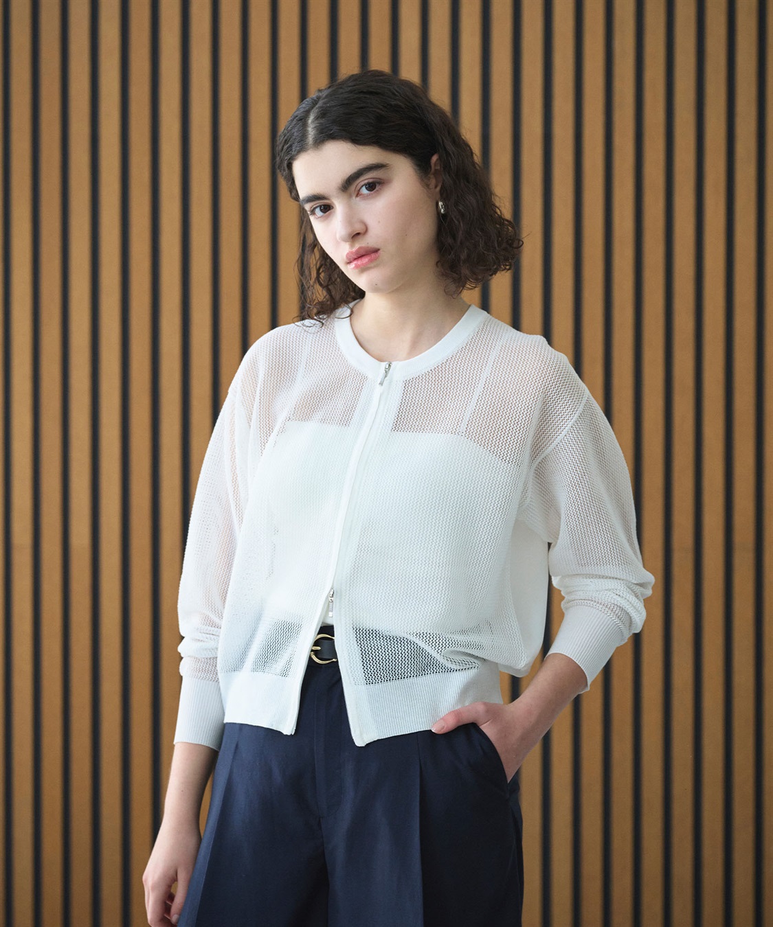 N.O.R.C メッシュニットシフォンコンビブルゾン_sub_10