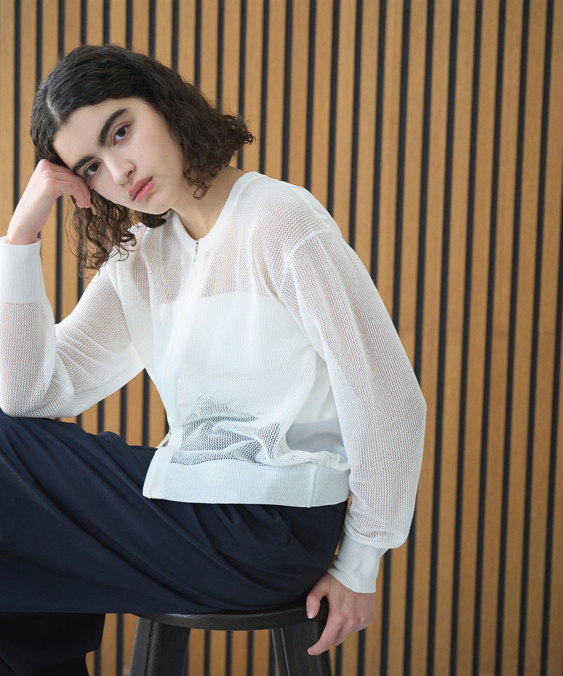 N.O.R.C メッシュニットシフォンコンビブルゾン_sub_13