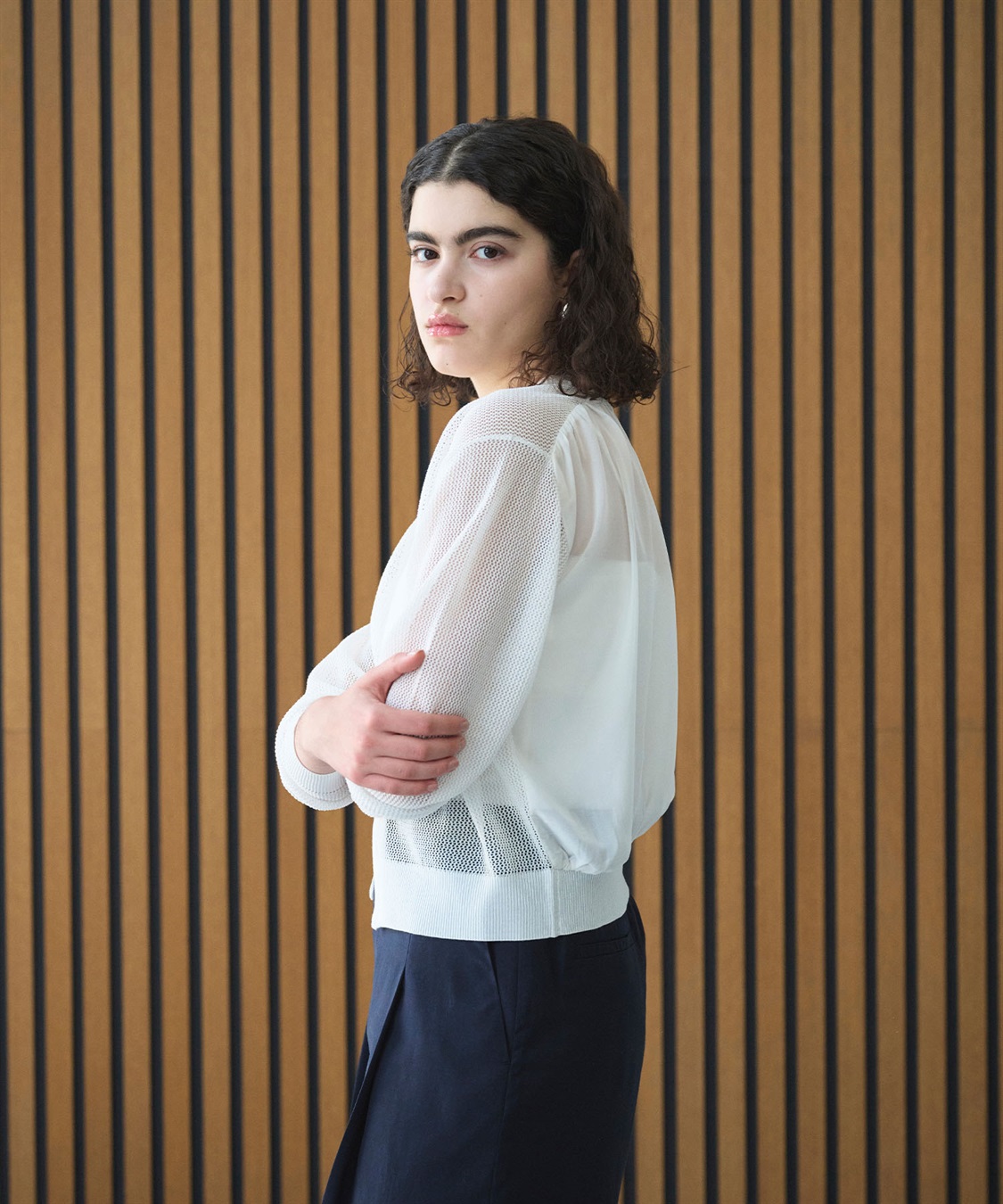 N.O.R.C メッシュニットシフォンコンビブルゾン_sub_15