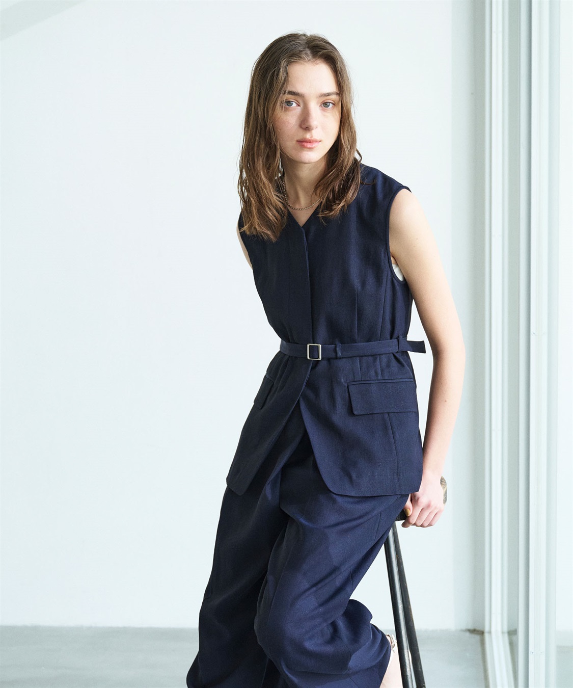 N.O.R.C 【トリアセリネン】ベルト付きジレ_sub_2