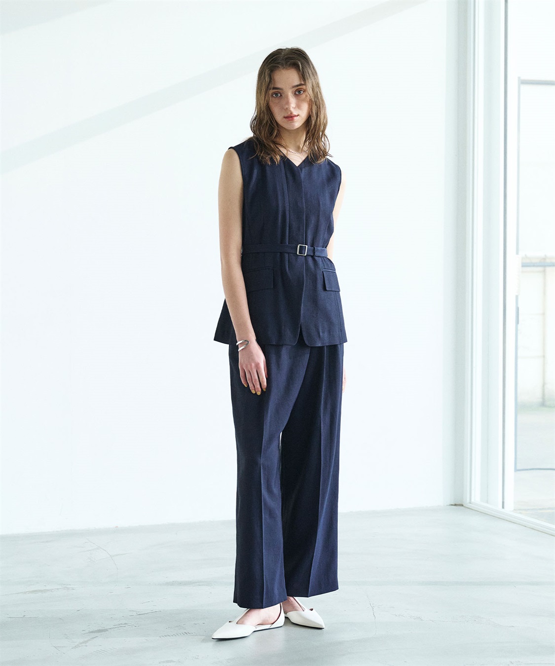 N.O.R.C 【トリアセリネン】ベルト付きジレ_sub_3