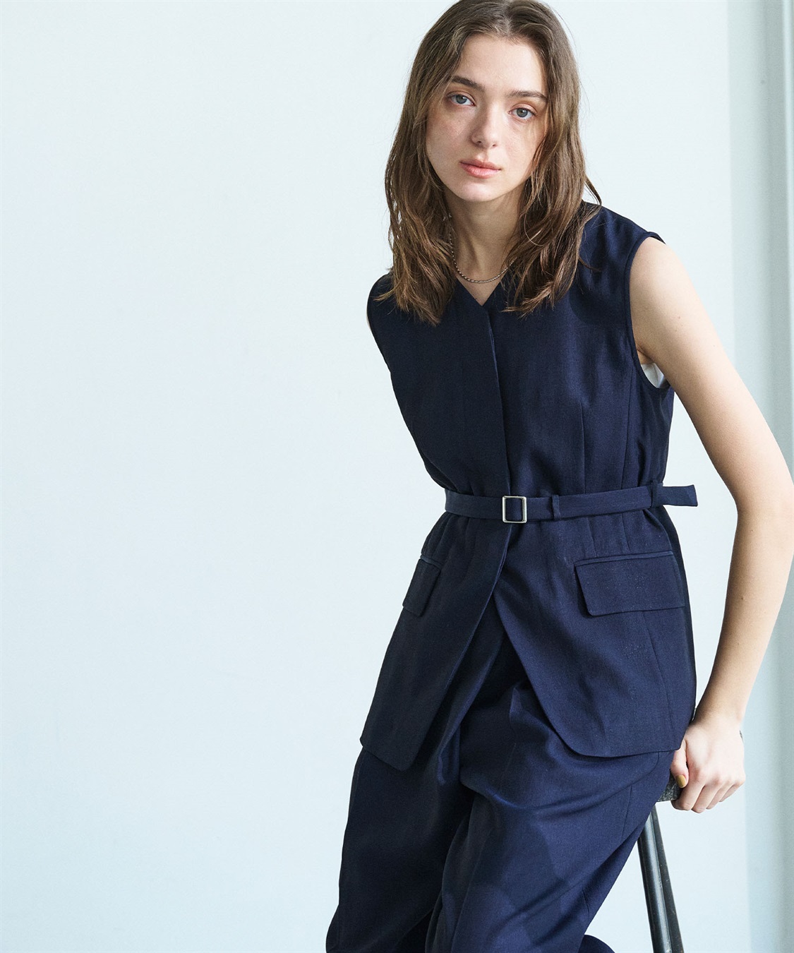 N.O.R.C 【トリアセリネン】ベルト付きジレ_sub_5