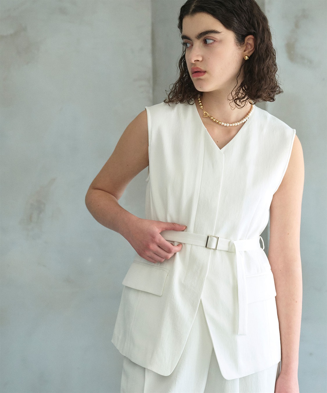 N.O.R.C 【トリアセリネン】ベルト付きジレ_sub_9