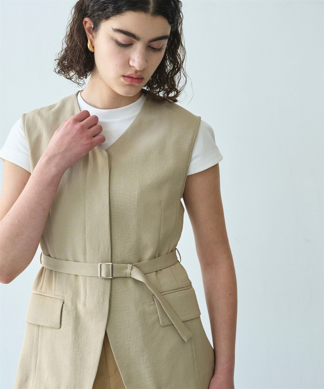 N.O.R.C 【トリアセリネン】ベルト付きジレ_sub_12