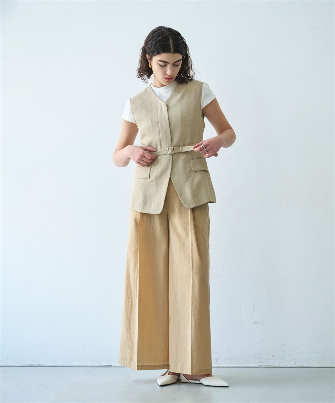 N.O.R.C 【トリアセリネン】ベルト付きジレ_sub_13