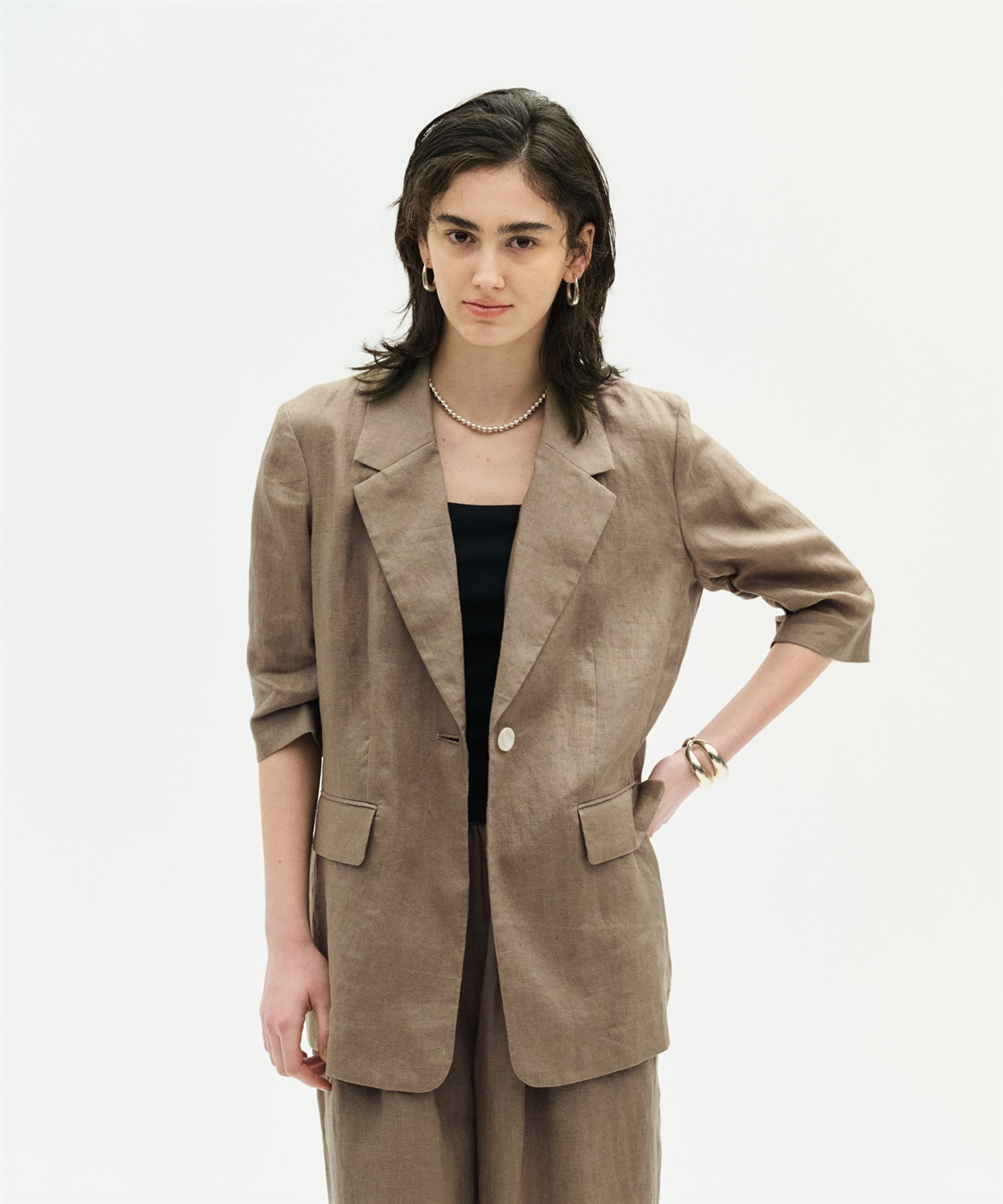 N.O.R.C 【フレンチリネン】ハーフスリーブジャケット_sub_12