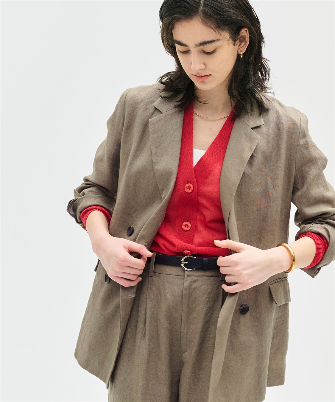 N.O.R.C 【フレンチリネン】ダブルテーラードジャケット_sub_2