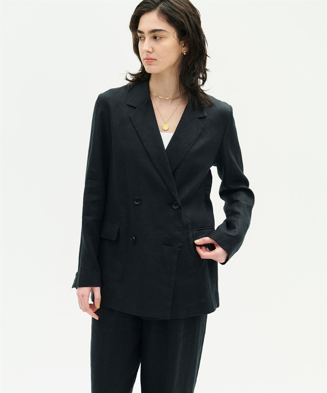 N.O.R.C 【フレンチリネン】ダブルテーラードジャケット_sub_3