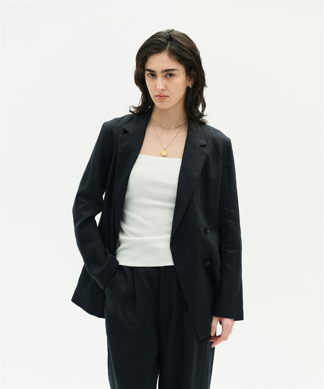 N.O.R.C 【フレンチリネン】ダブルテーラードジャケット_sub_4