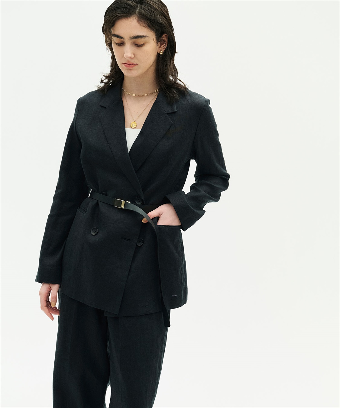 N.O.R.C 【フレンチリネン】ダブルテーラードジャケット_sub_5