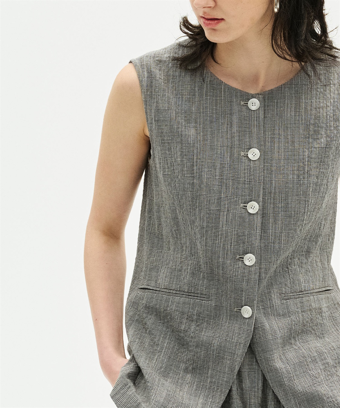 N.O.R.C 【フレンチリネン】フォルムベスト_sub_12