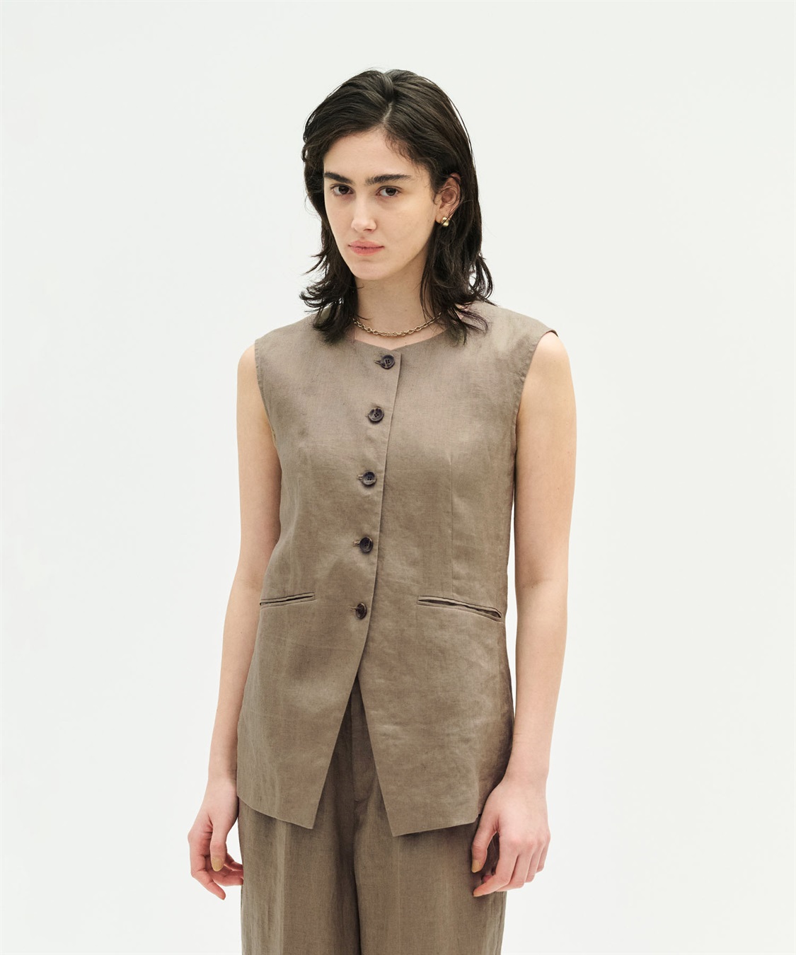 N.O.R.C 【フレンチリネン】フォルムベスト_sub_13