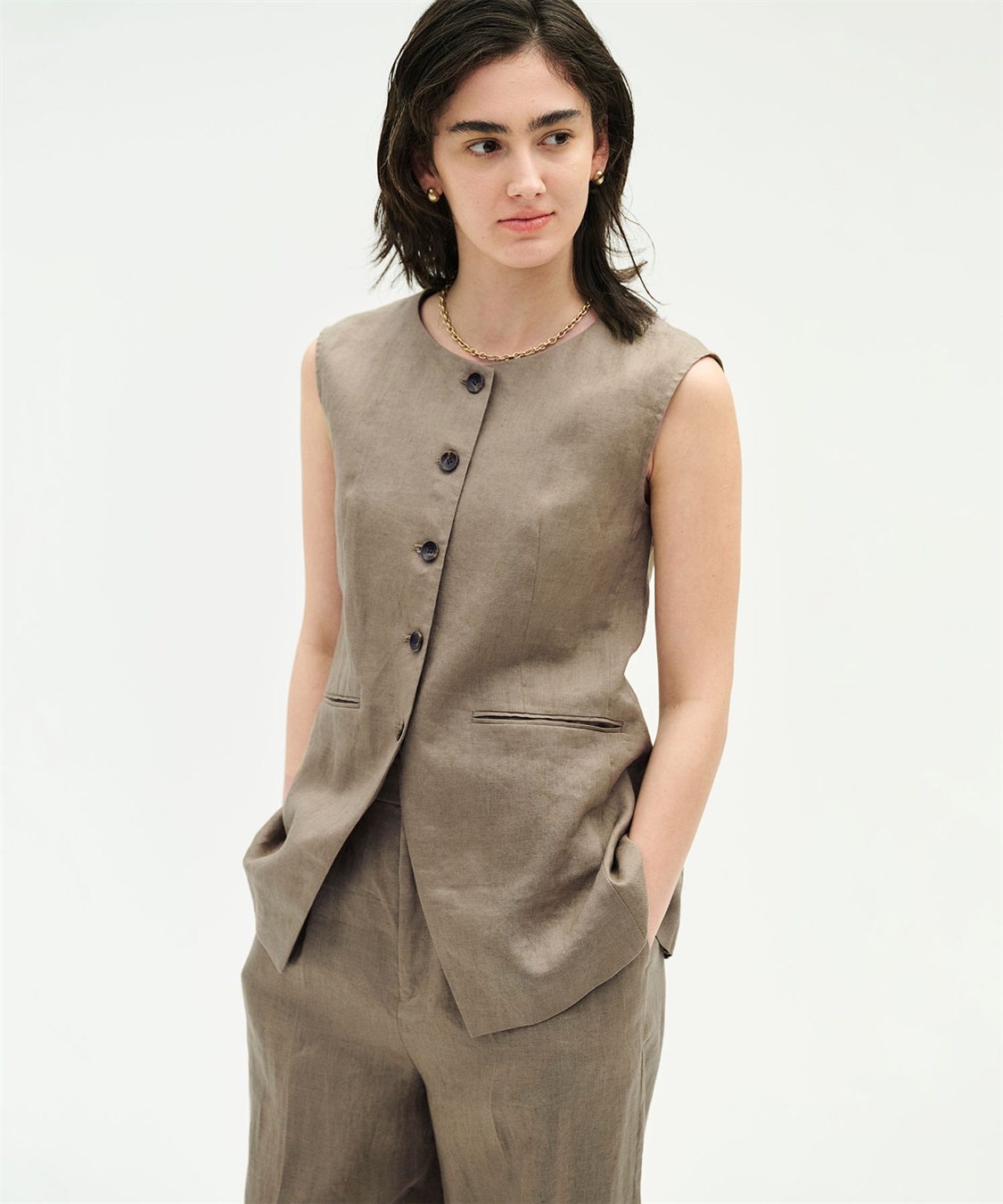 N.O.R.C 【フレンチリネン】フォルムベスト_sub_15