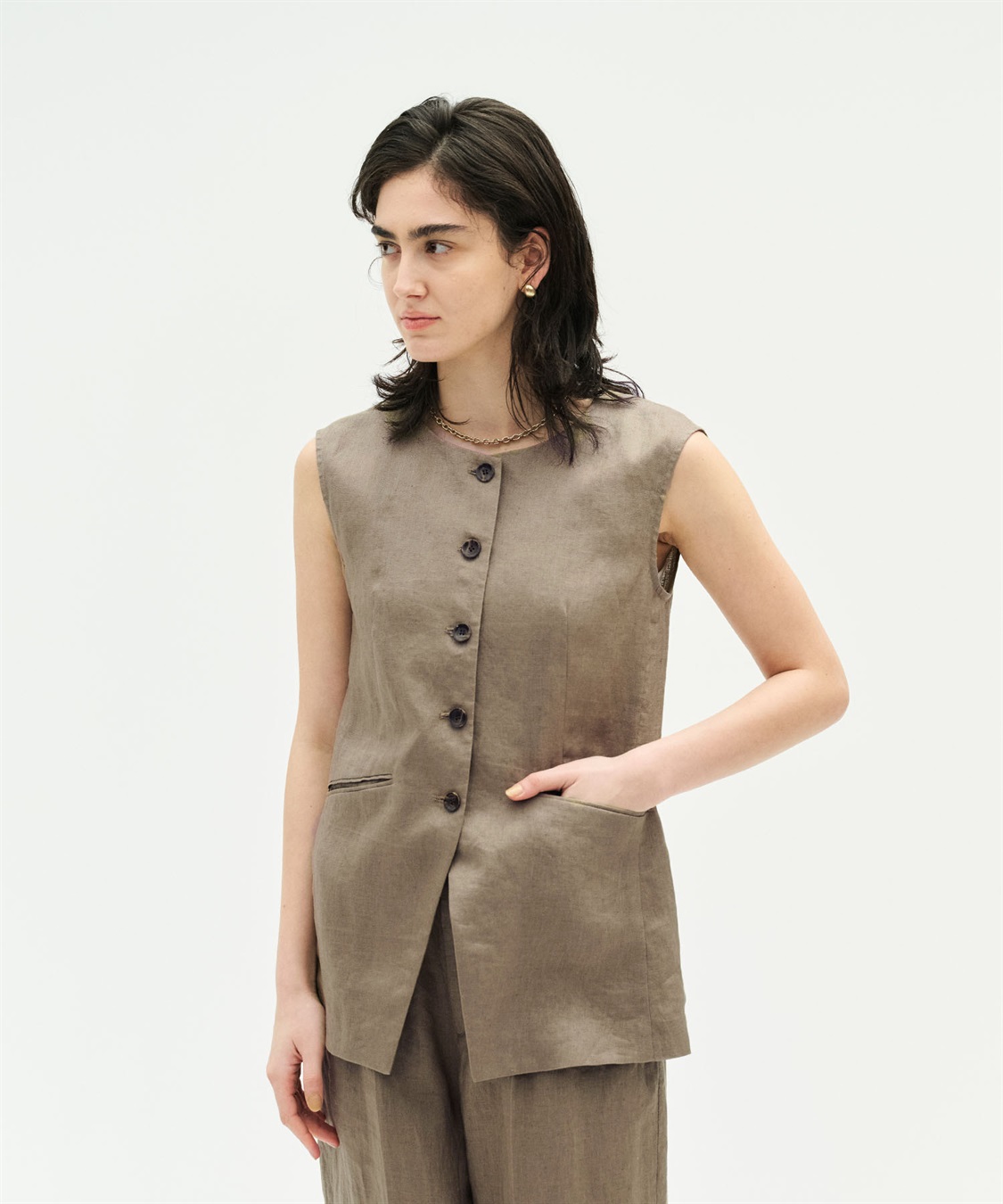 N.O.R.C 【フレンチリネン】フォルムベスト_sub_17