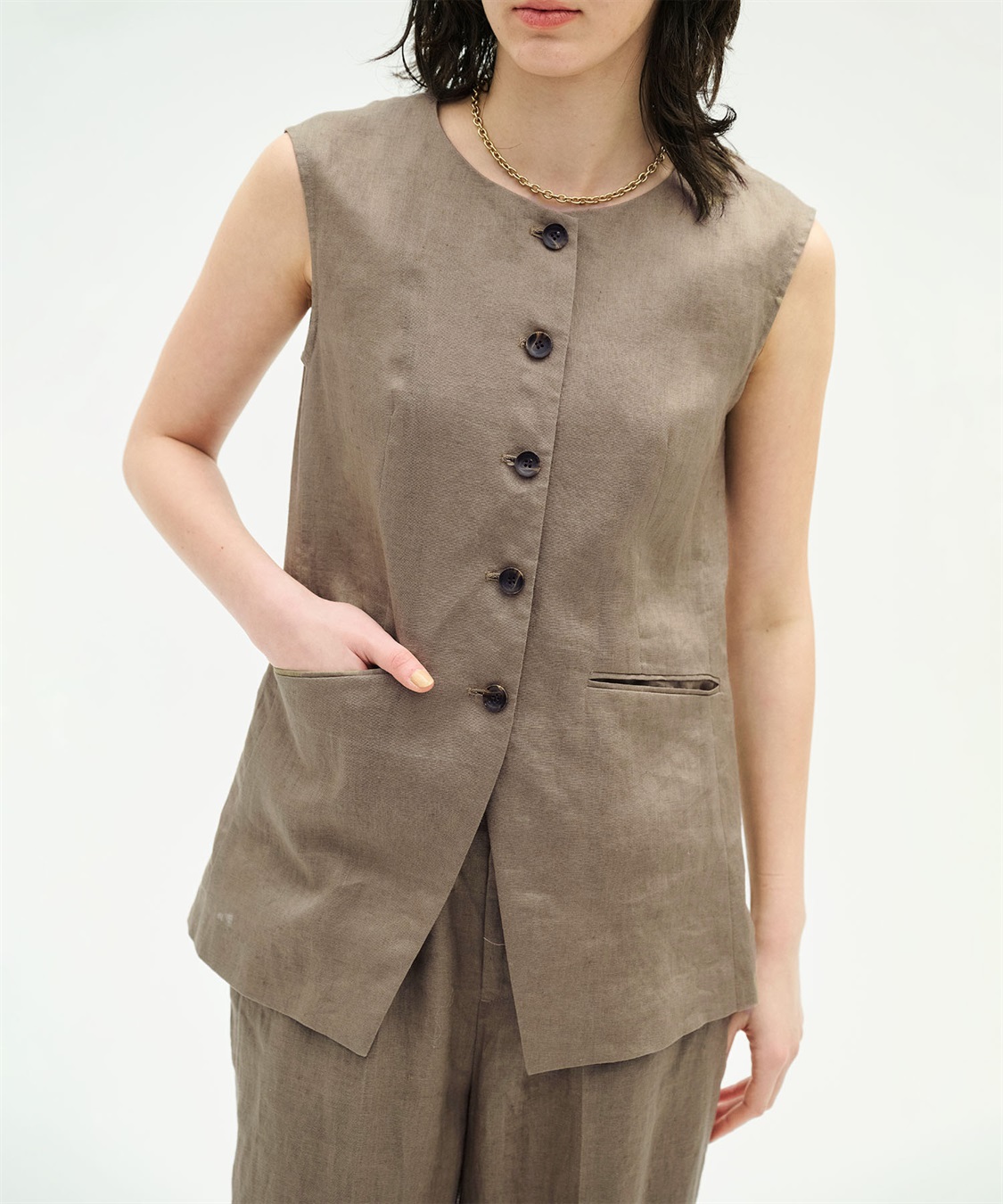 N.O.R.C 【フレンチリネン】フォルムベスト_sub_18