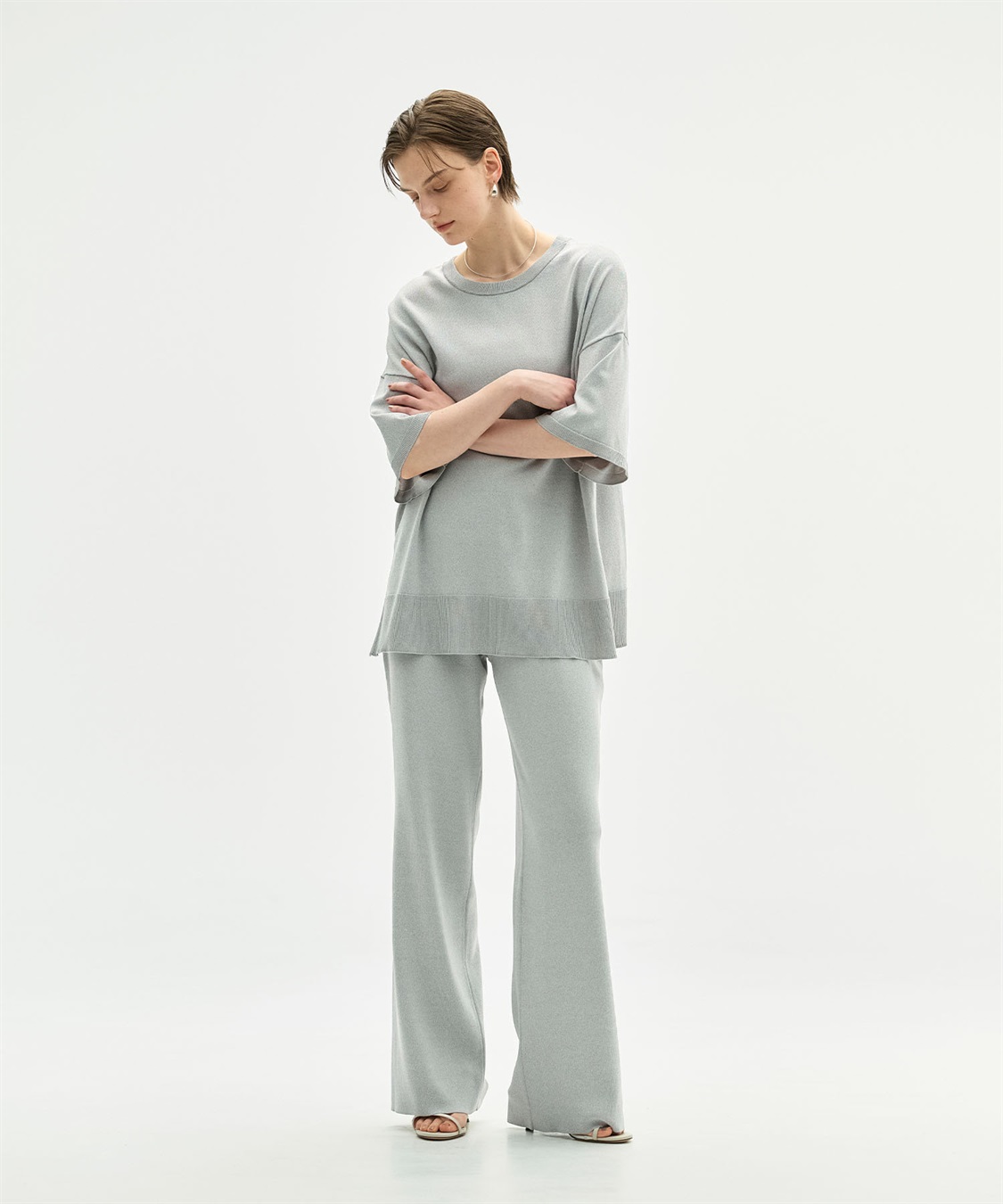 N.O.R.C <FITTING CAMPAIGN対象商品> 【ウォッシャブル】クールフレアニットパンツ_sub_3