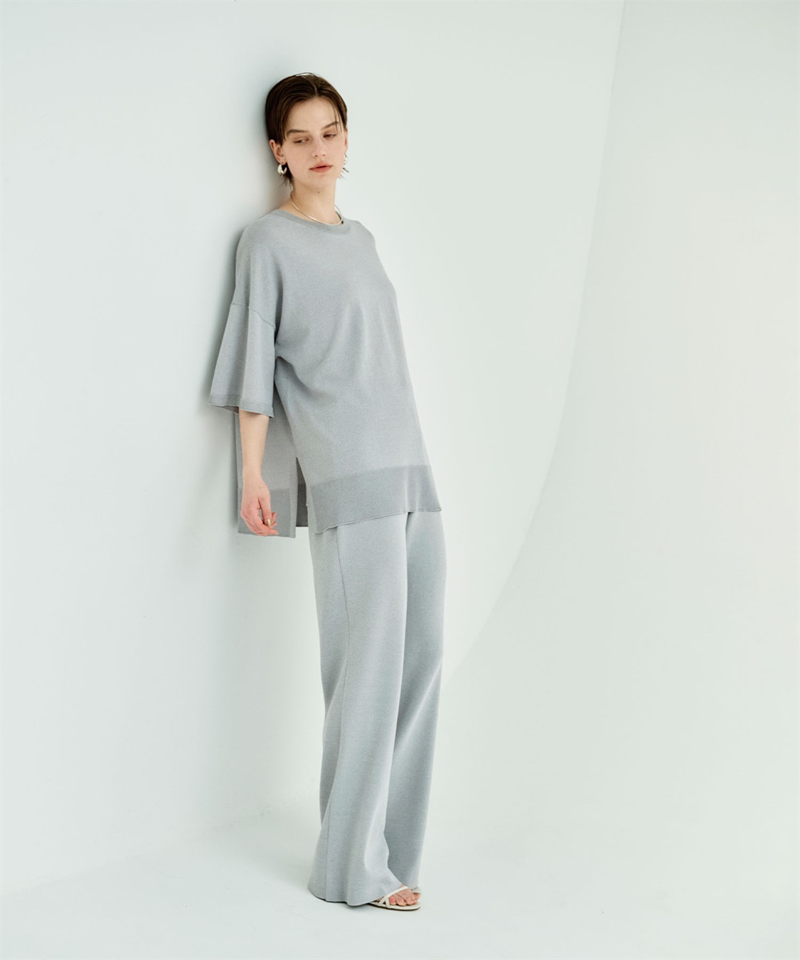 N.O.R.C <FITTING CAMPAIGN対象商品> 【ウォッシャブル】クールフレアニットパンツ_sub_6