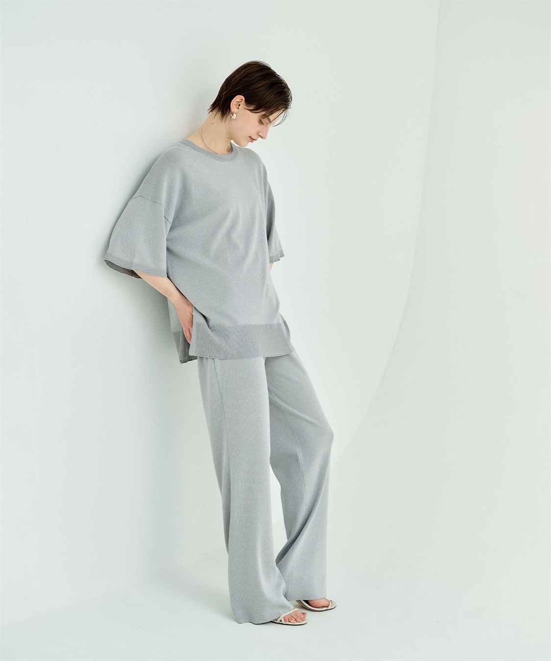 N.O.R.C <FITTING CAMPAIGN対象商品> 【ウォッシャブル】クールフレアニットパンツ_sub_7