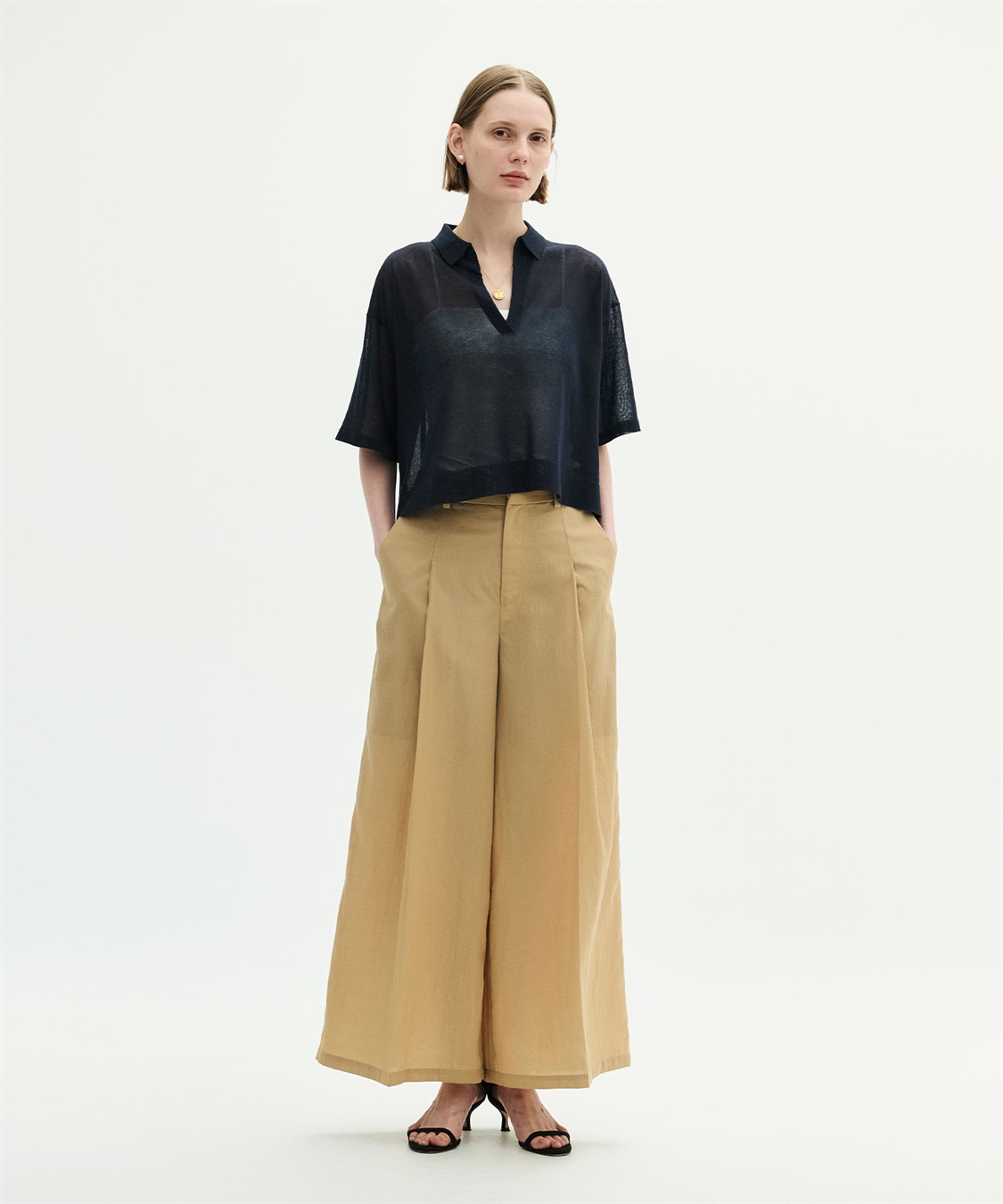 N.O.R.C 【SARACO】スキッパーハーフスリーブニット_sub_6