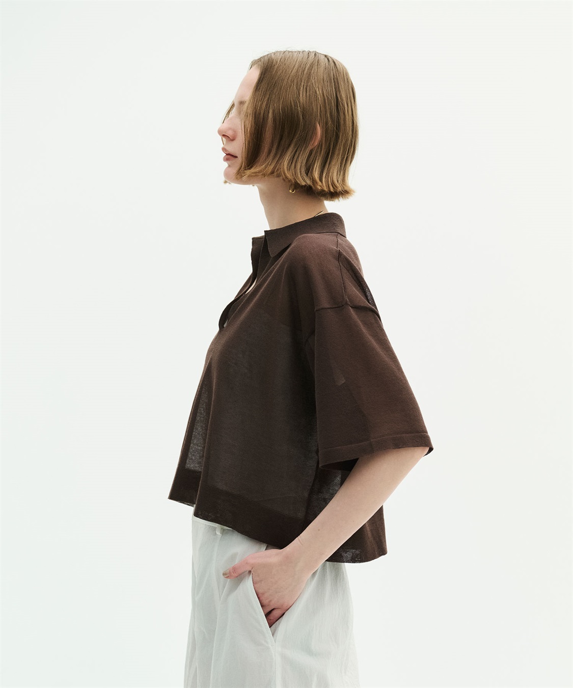 N.O.R.C 【SARACO】スキッパーハーフスリーブニット_sub_19