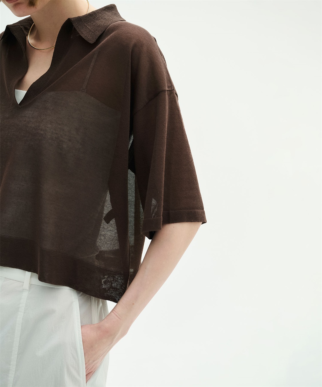 N.O.R.C 【SARACO】スキッパーハーフスリーブニット_sub_22