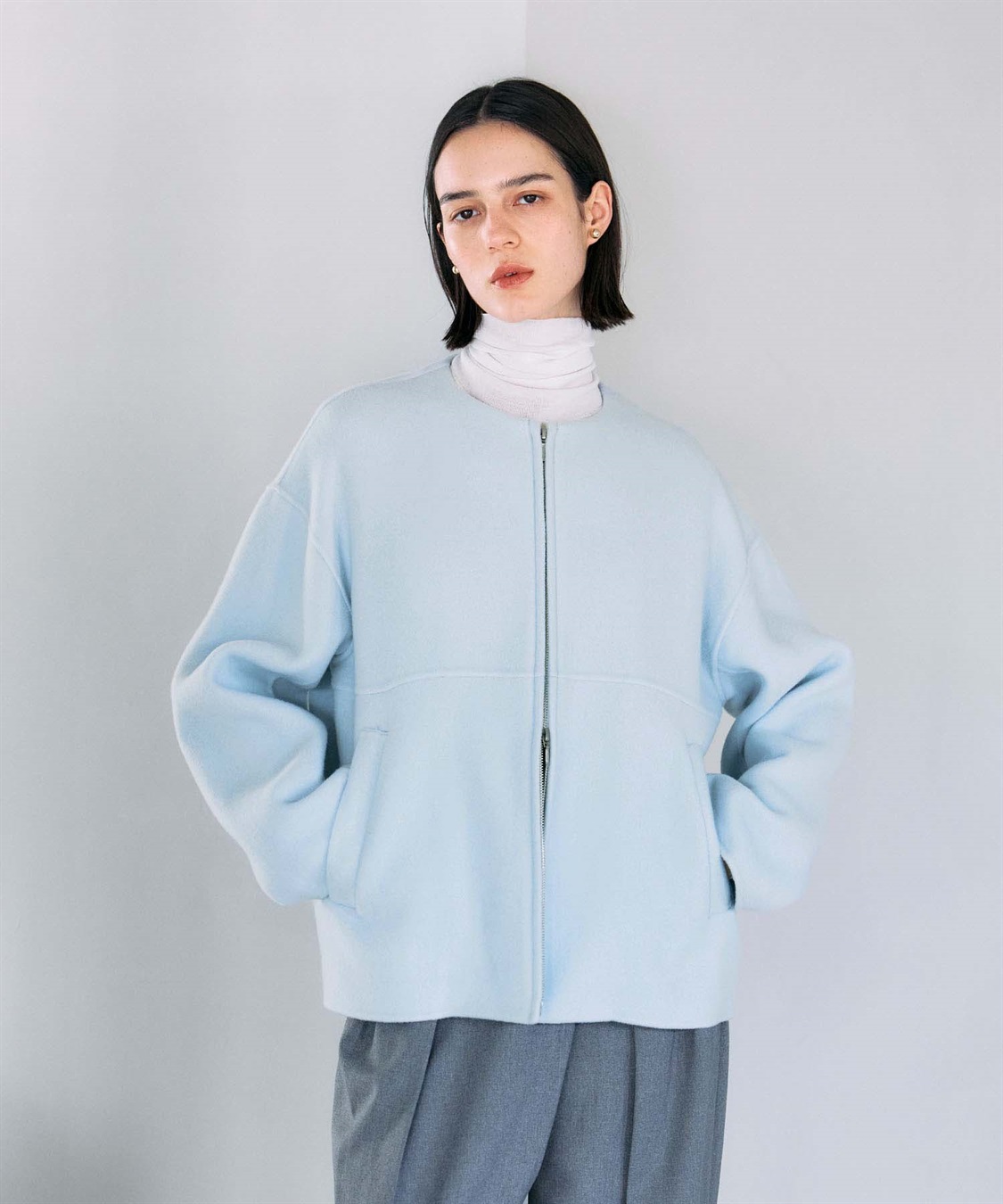 N.O.R.C 【PRE ORDER 10%OFF 9/20まで】ウールメルトンジップミドルリバーコート_sub_3