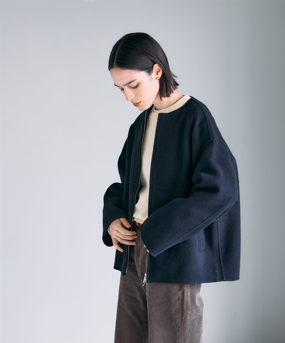 N.O.R.C 【PRE ORDER 10%OFF 9/20まで】ウールメルトンジップミドルリバーコート_sub_15