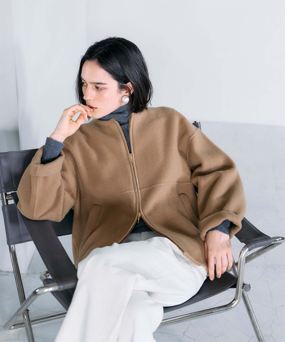 N.O.R.C 【PRE ORDER 10%OFF 9/20まで】ウールメルトンジップミドルリバーコート_sub_21