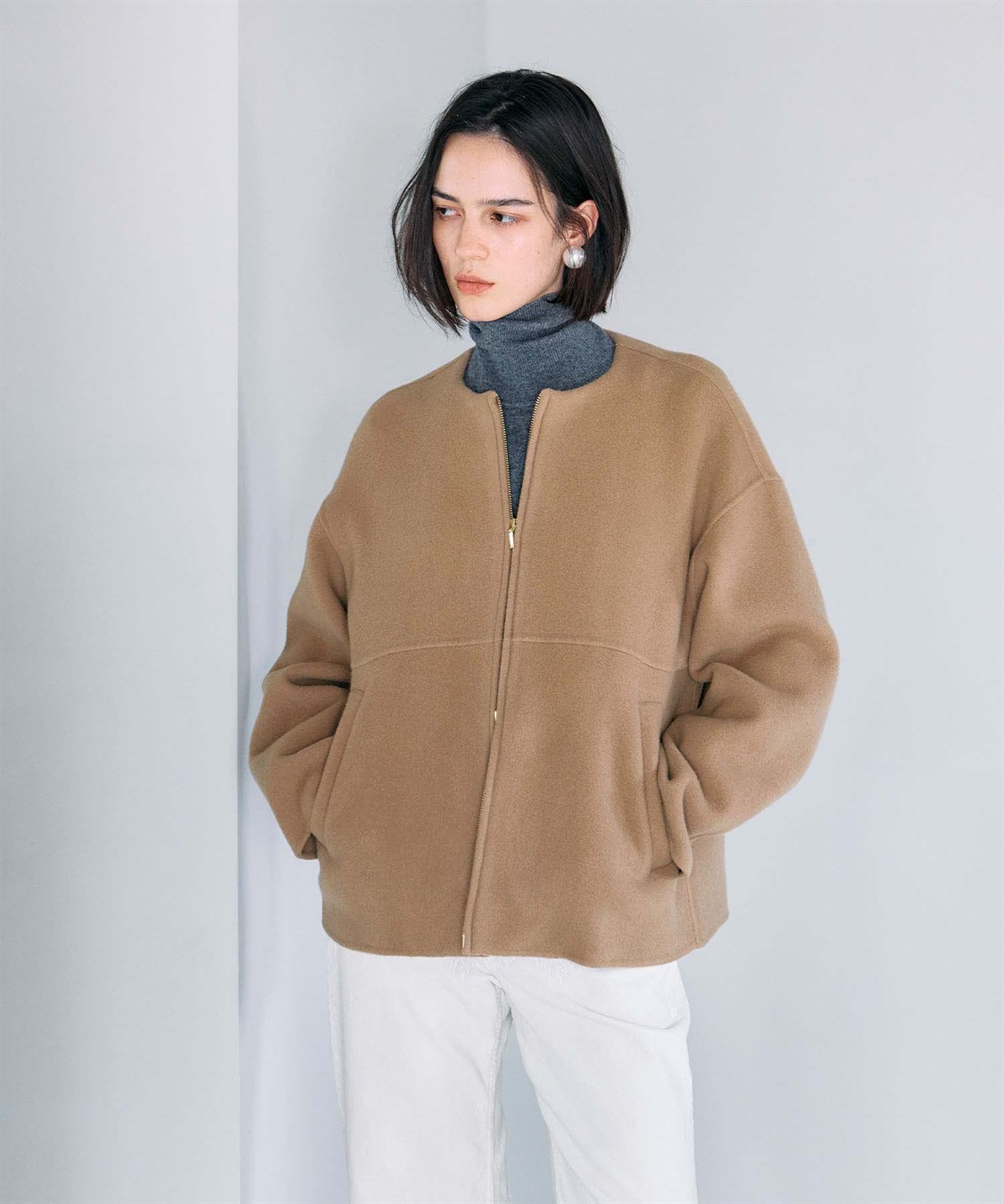 N.O.R.C 【PRE ORDER 10%OFF 9/20まで】ウールメルトンジップミドルリバーコート_sub_22