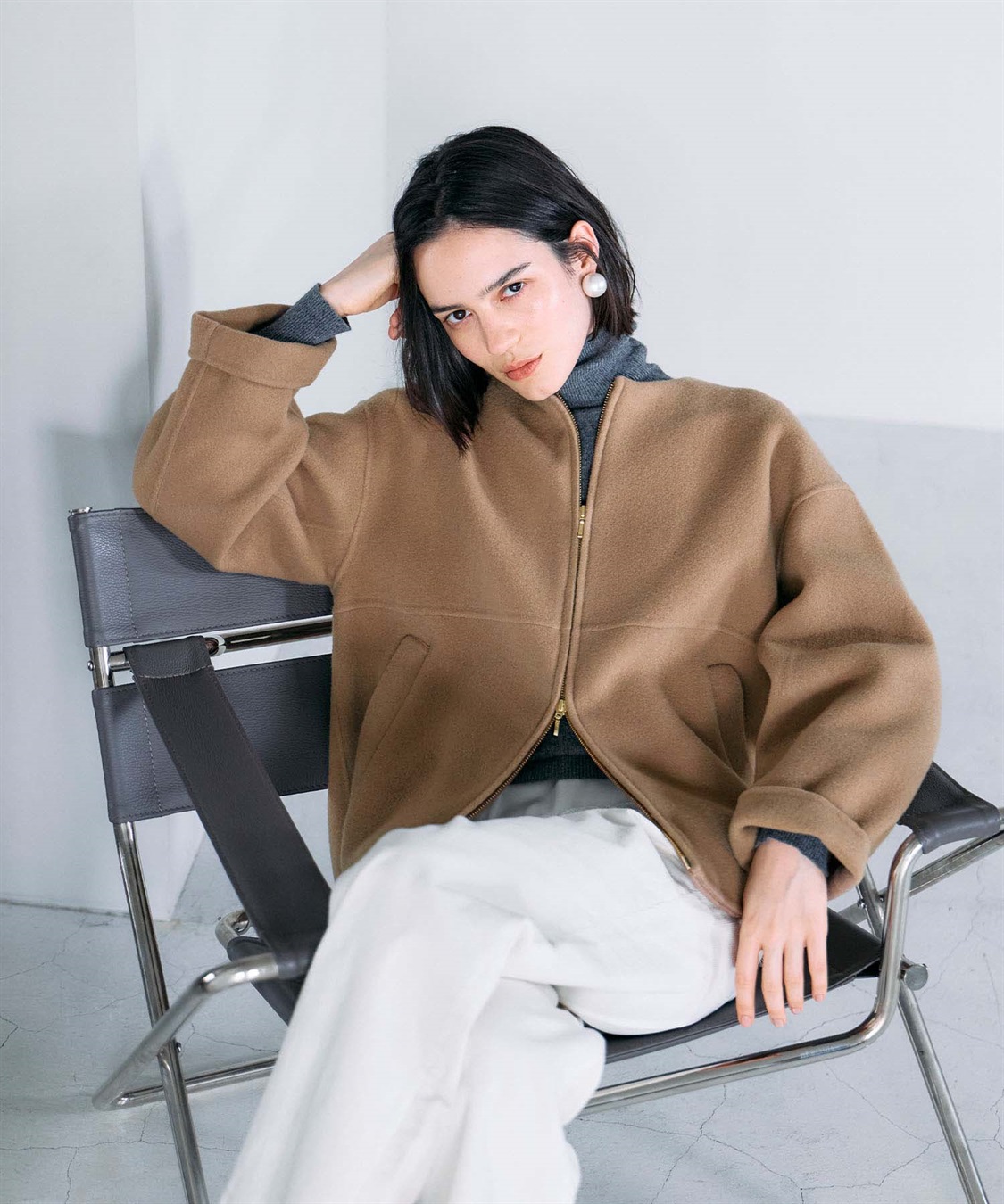 N.O.R.C 【PRE ORDER 10%OFF 9/20まで】ウールメルトンジップミドルリバーコート_sub_25