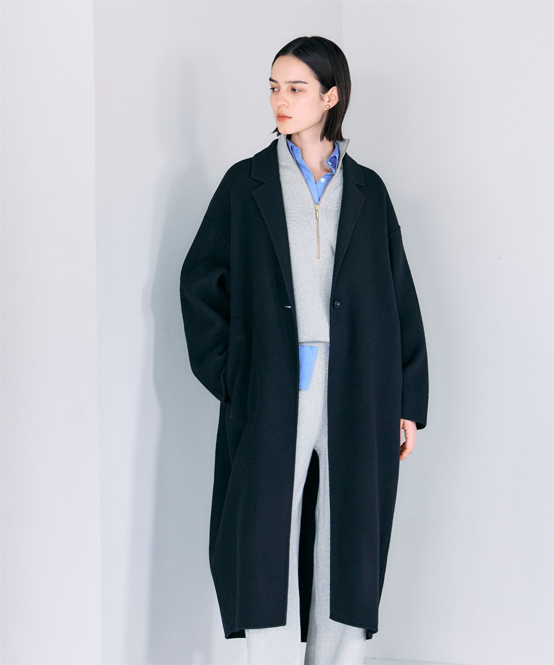 N.O.R.C 【PRE ORDER 10%OFF 9/20まで】ウールメルトンコクーンロングリバーコート_sub_14