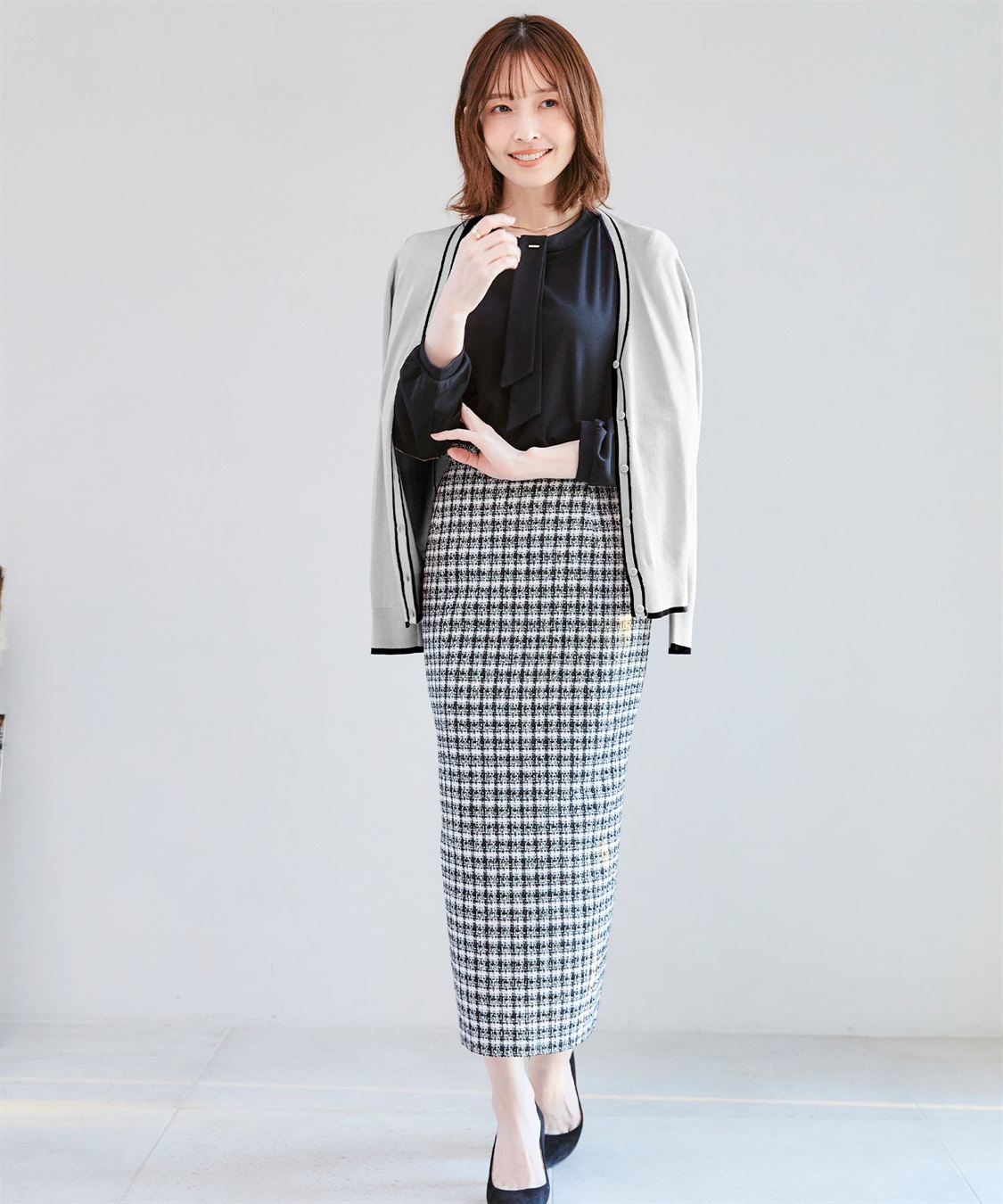 CROSS FUNCTION 《UVカット》おうちで洗える　バイカラーVネックカーディガン【CF/クロスファンクション】_sub_6