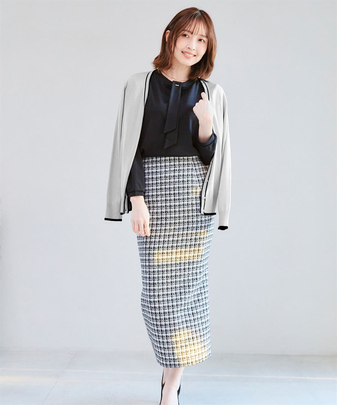 CROSS FUNCTION 《UVカット》おうちで洗える　バイカラーVネックカーディガン【CF/クロスファンクション】_sub_7