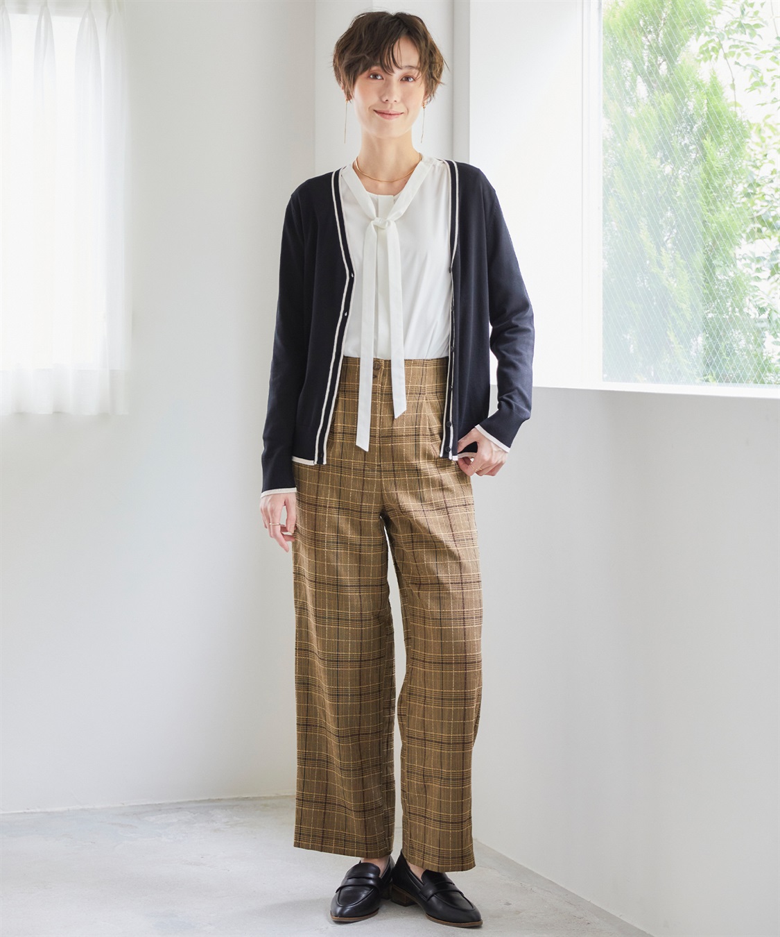 CROSS FUNCTION 《UVカット》おうちで洗える　バイカラーVネックカーディガン【CF/クロスファンクション】_sub_25