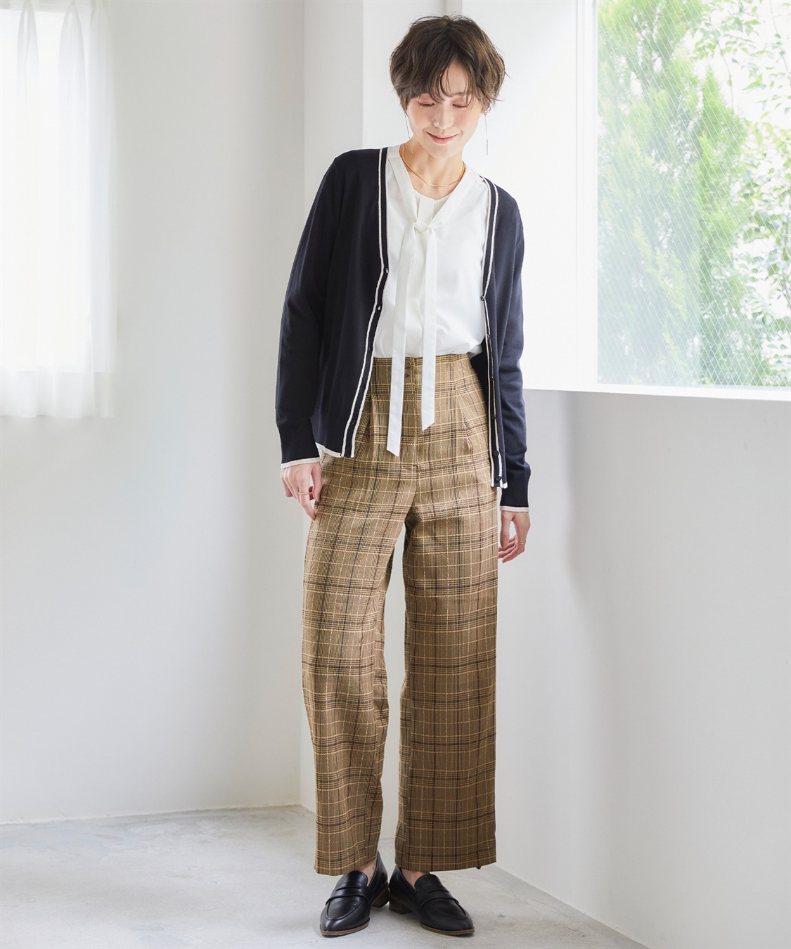 CROSS FUNCTION 《UVカット》おうちで洗える　バイカラーVネックカーディガン【CF/クロスファンクション】_sub_26