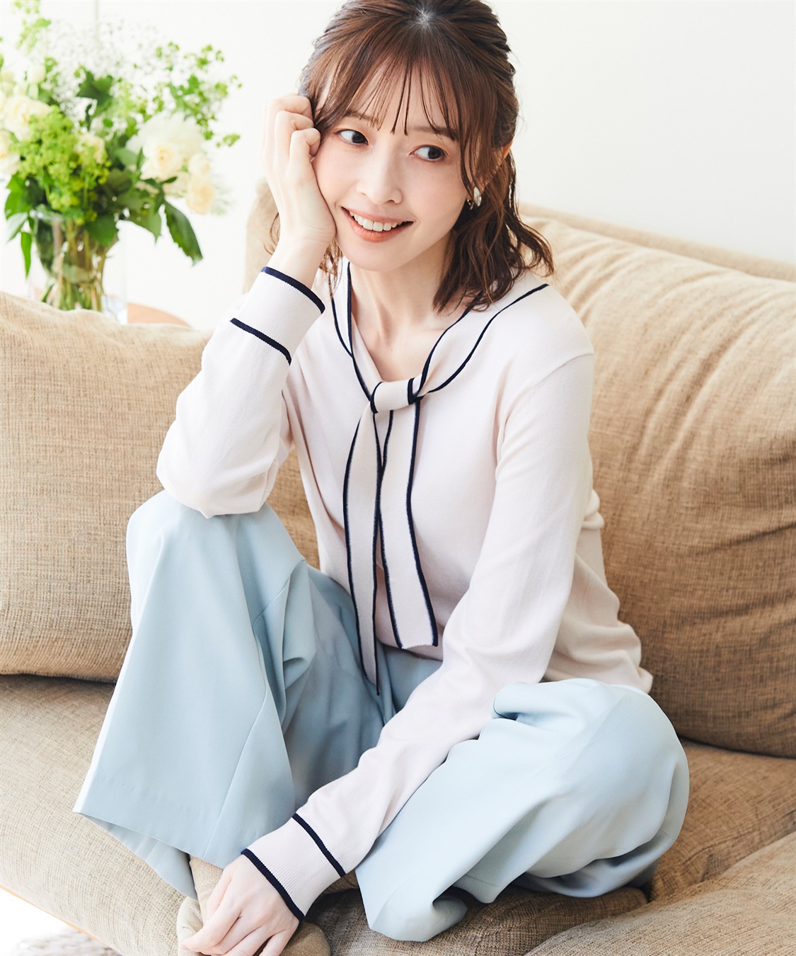 CROSS FUNCTION 《UVカット》おうちで洗える　ボウタイニットプルオーバー【CF/クロスファンクション】_sub_3