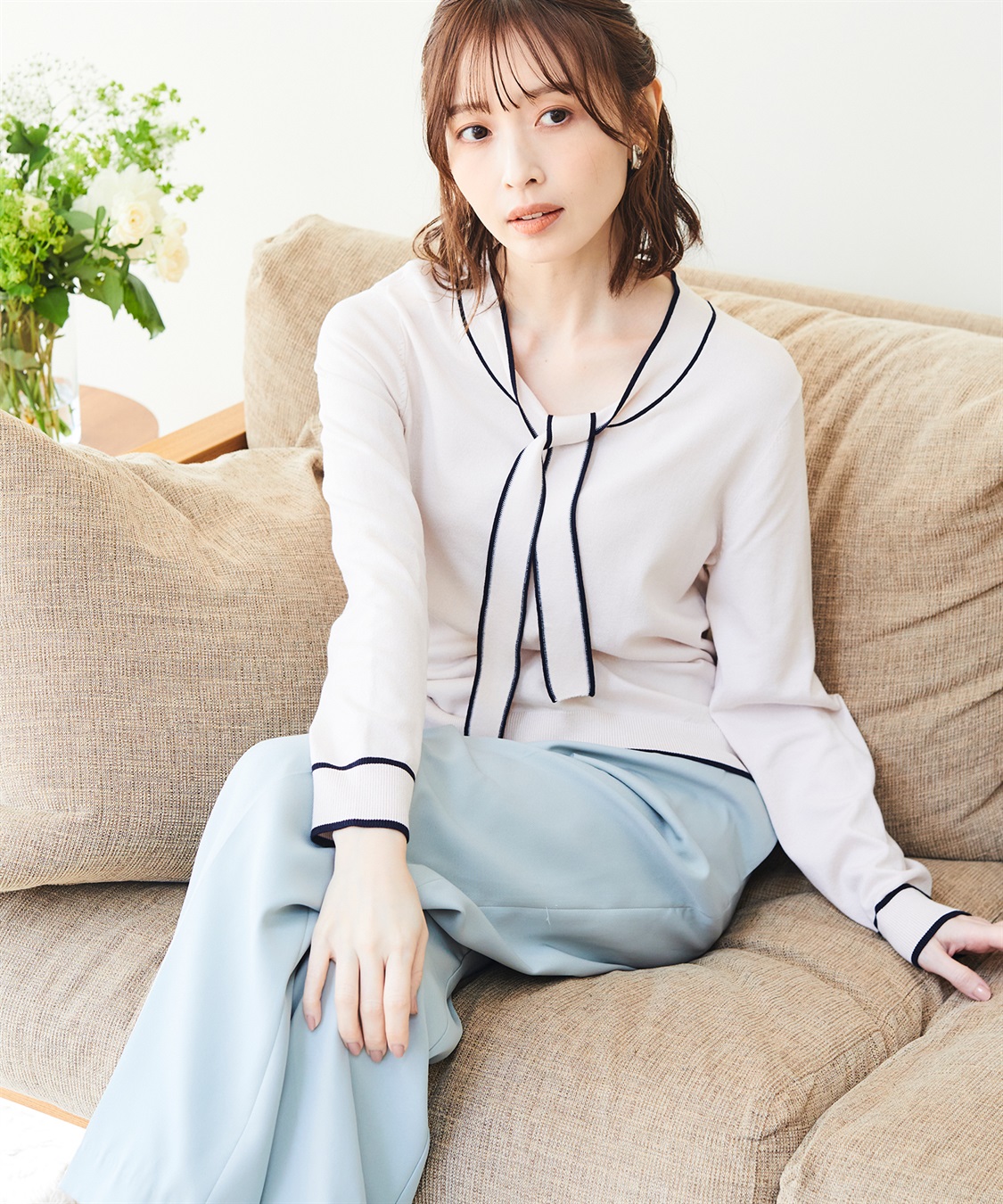 CROSS FUNCTION 《UVカット》おうちで洗える　ボウタイニットプルオーバー【CF/クロスファンクション】_sub_5