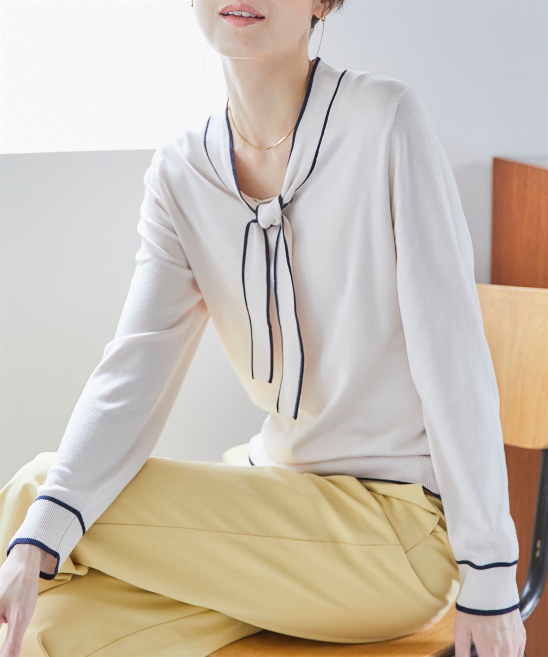 CROSS FUNCTION 《UVカット》おうちで洗える　ボウタイニットプルオーバー【CF/クロスファンクション】_sub_7