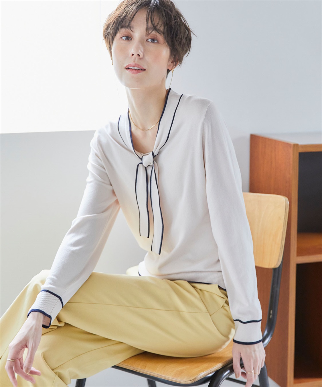 CROSS FUNCTION 《UVカット》おうちで洗える　ボウタイニットプルオーバー【CF/クロスファンクション】_sub_8