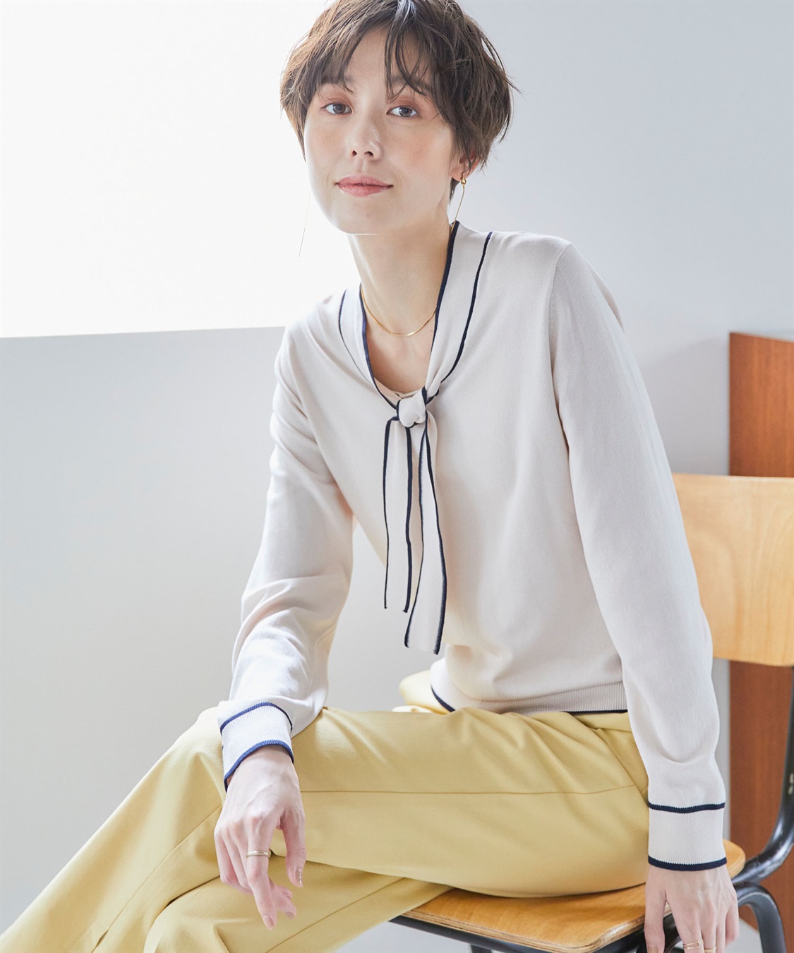 CROSS FUNCTION 《UVカット》おうちで洗える　ボウタイニットプルオーバー【CF/クロスファンクション】_sub_9